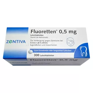 Фторид натрия Fluoretten 1.1 мг (0.5 мг чистого иона фторида) табл. №300!